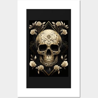 Art Deco Skull & Roses Posters and Art